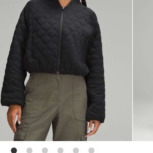 Lululemon Black Quilted Bomber Jacket